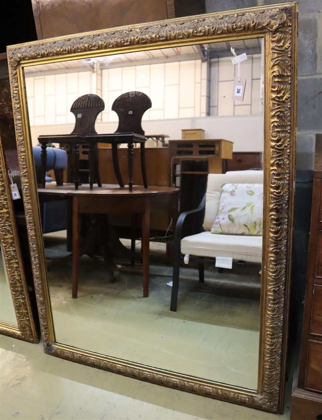 A large Victorian style gilt framed wall mirror, 108 x 140cm